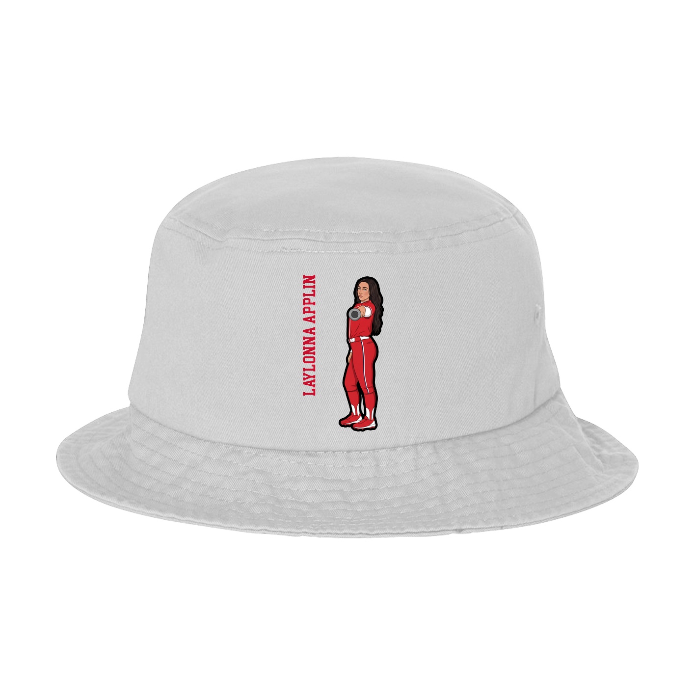 Bucket Cap — Name Vertical in White
