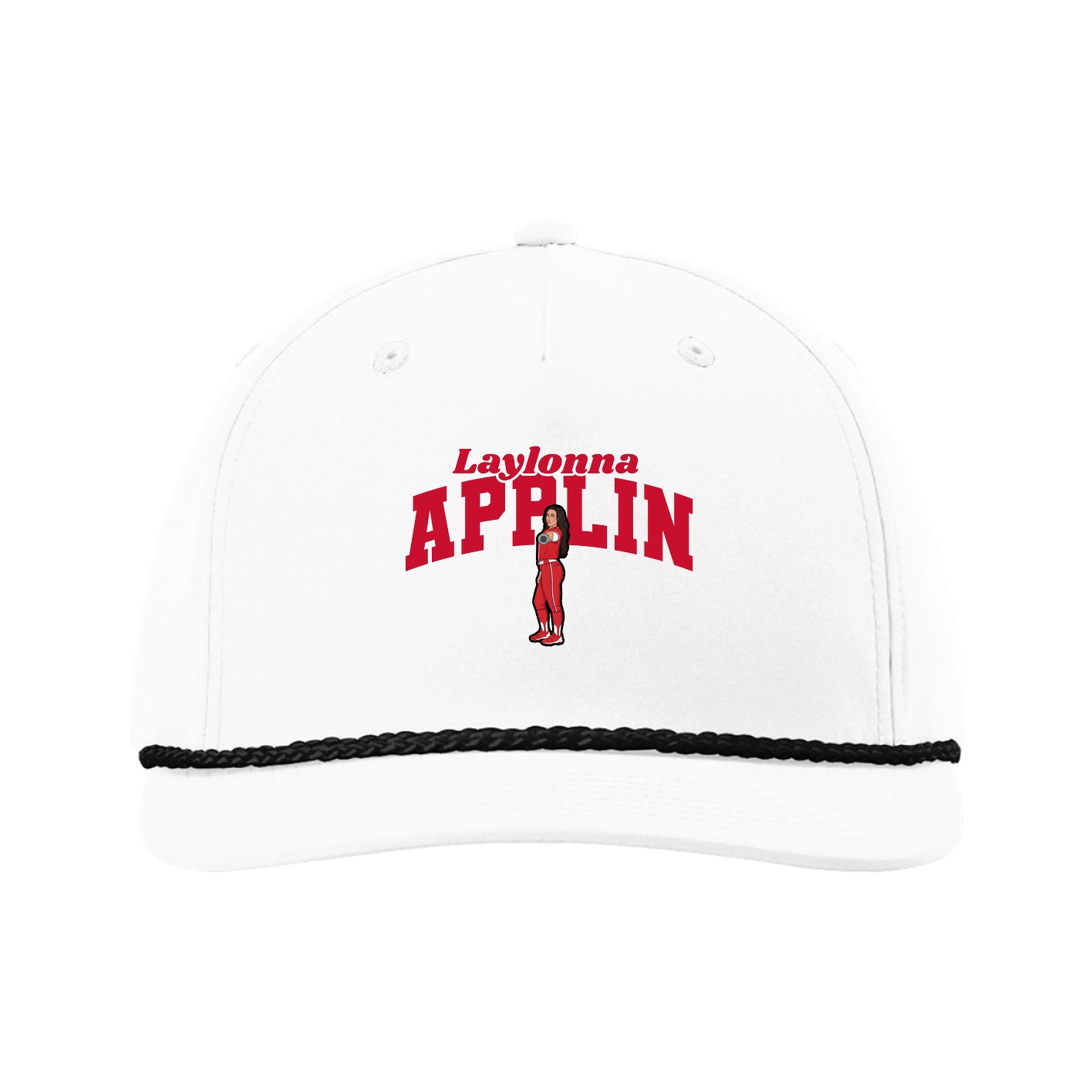 Five-Panel Classic Rope Cap — Signature Arch in White