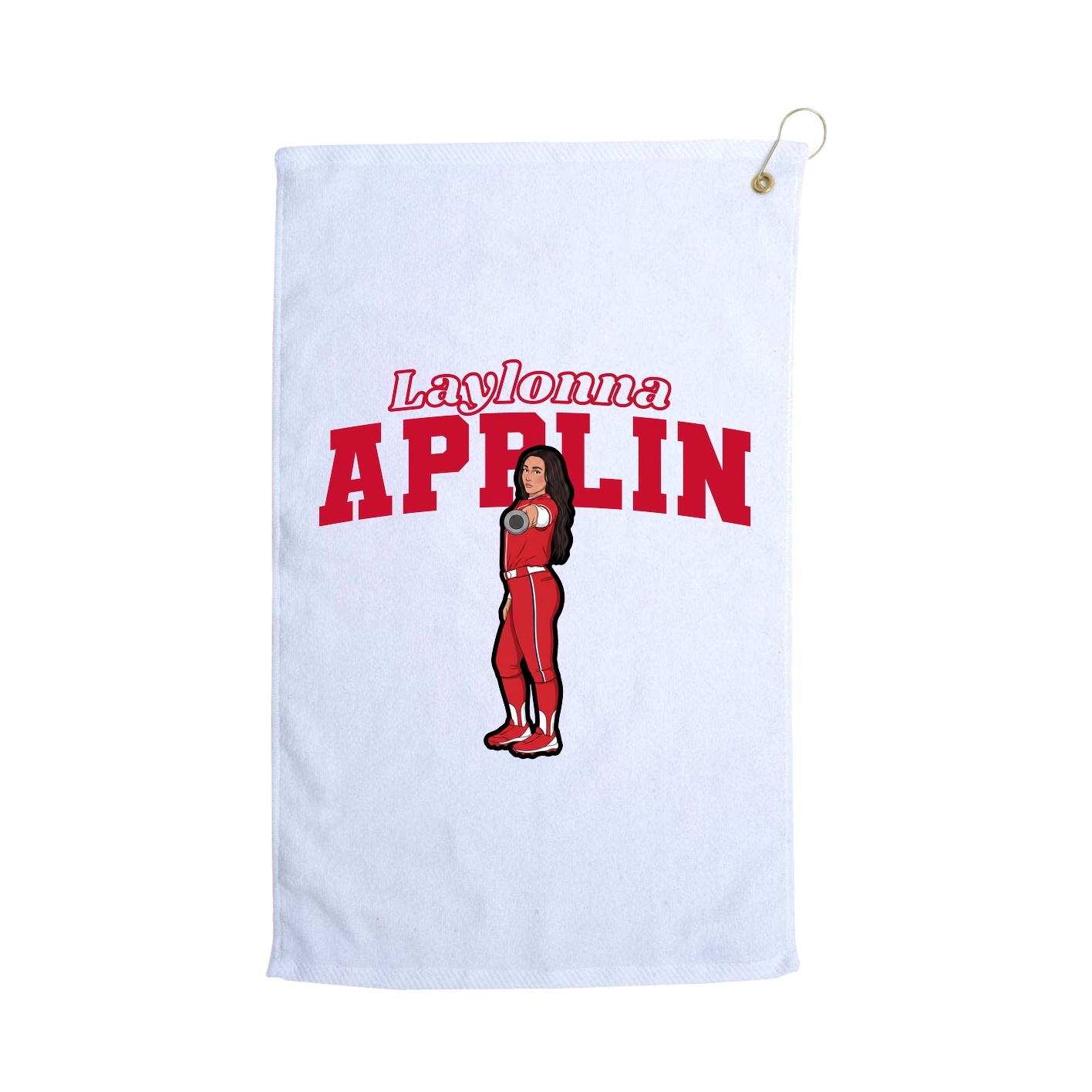 Golf Towel — Name Arch in White