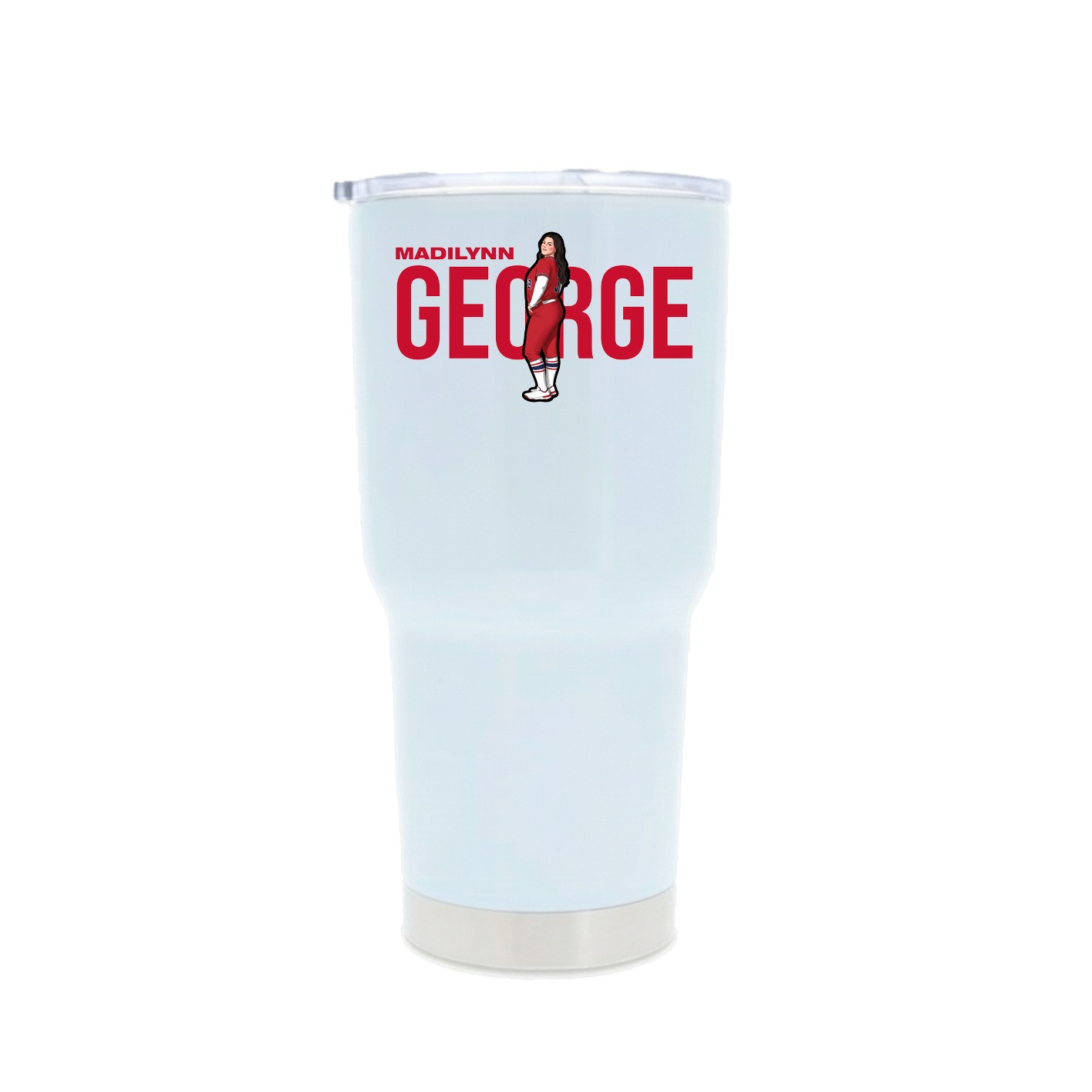 30oz Stainless Steel Tumbler — Player Name in White