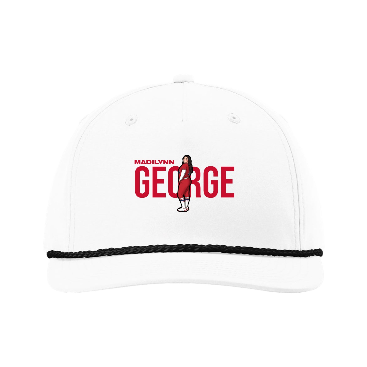 Five-Panel Classic Rope Cap — Player Name in White
