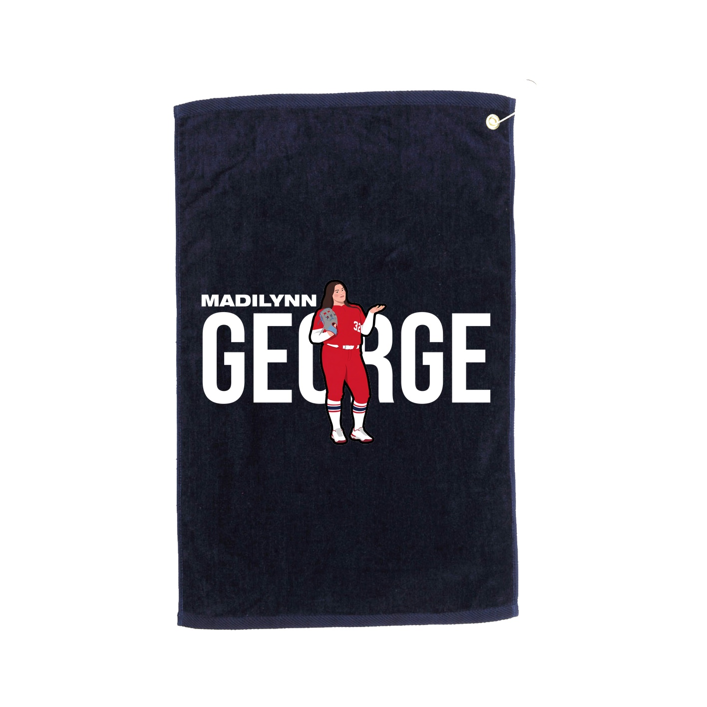 Golf Towel — Player Name in Navy
