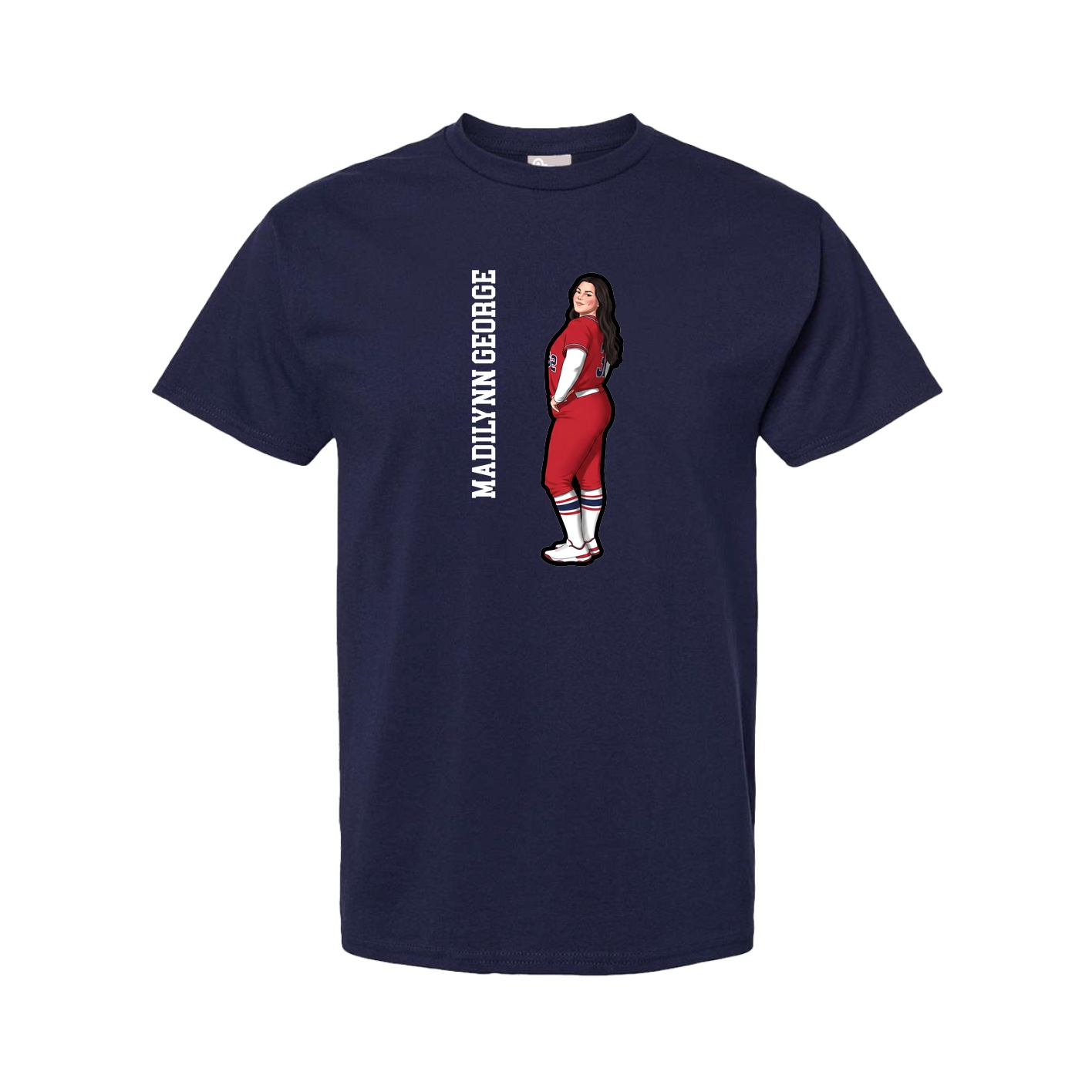 Tee — Name Vertical in Navy