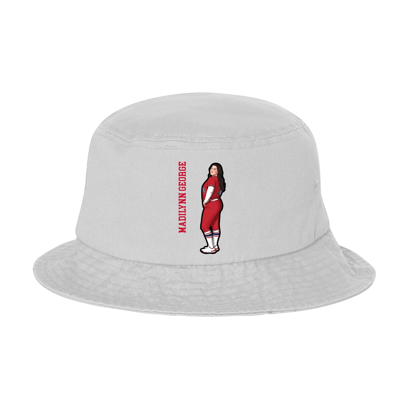 Bucket Cap — Name Vertical in White