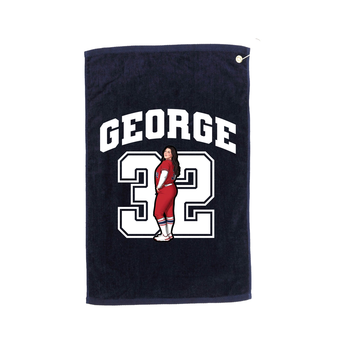 Golf Towel — Number in Navy
