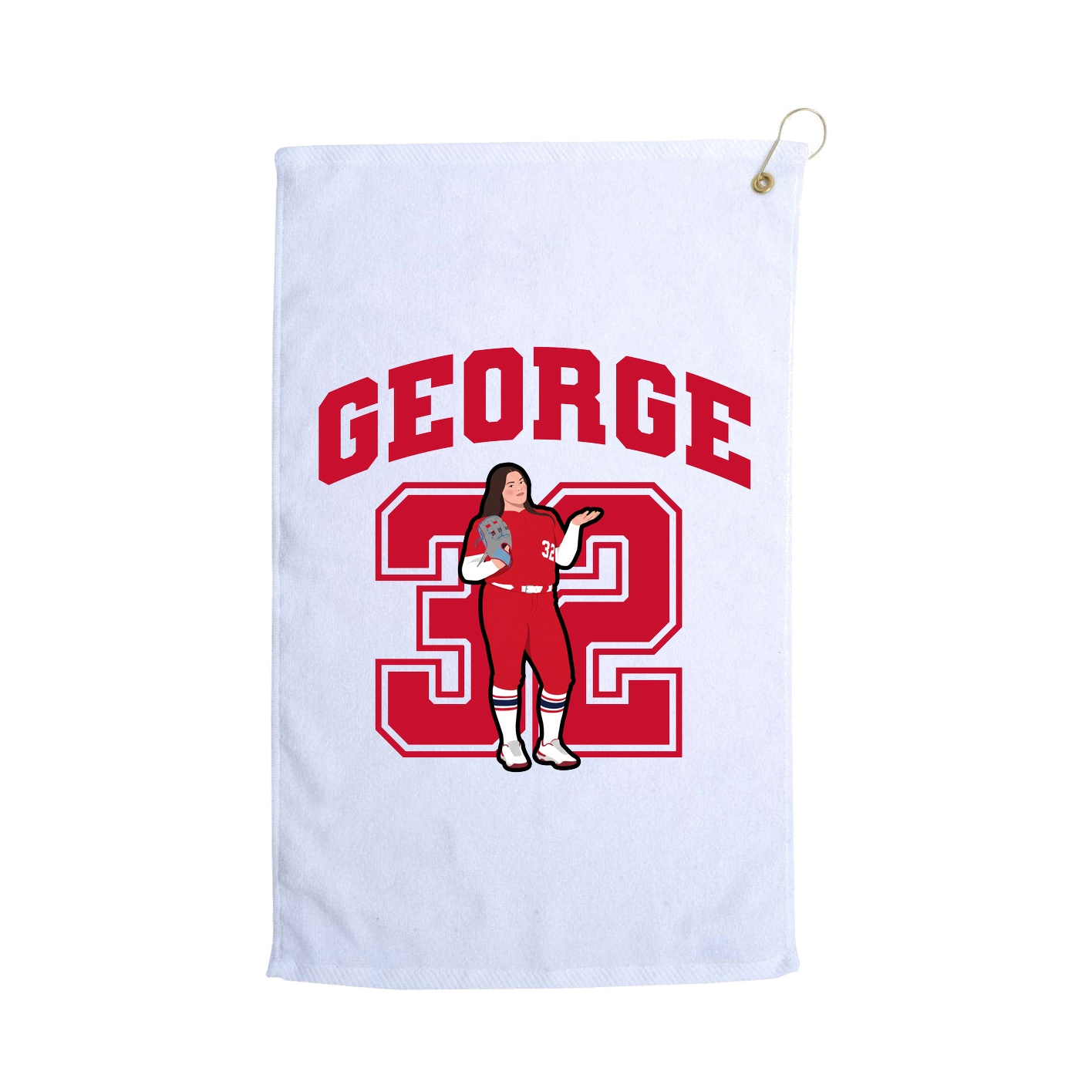 Golf Towel — Number in White