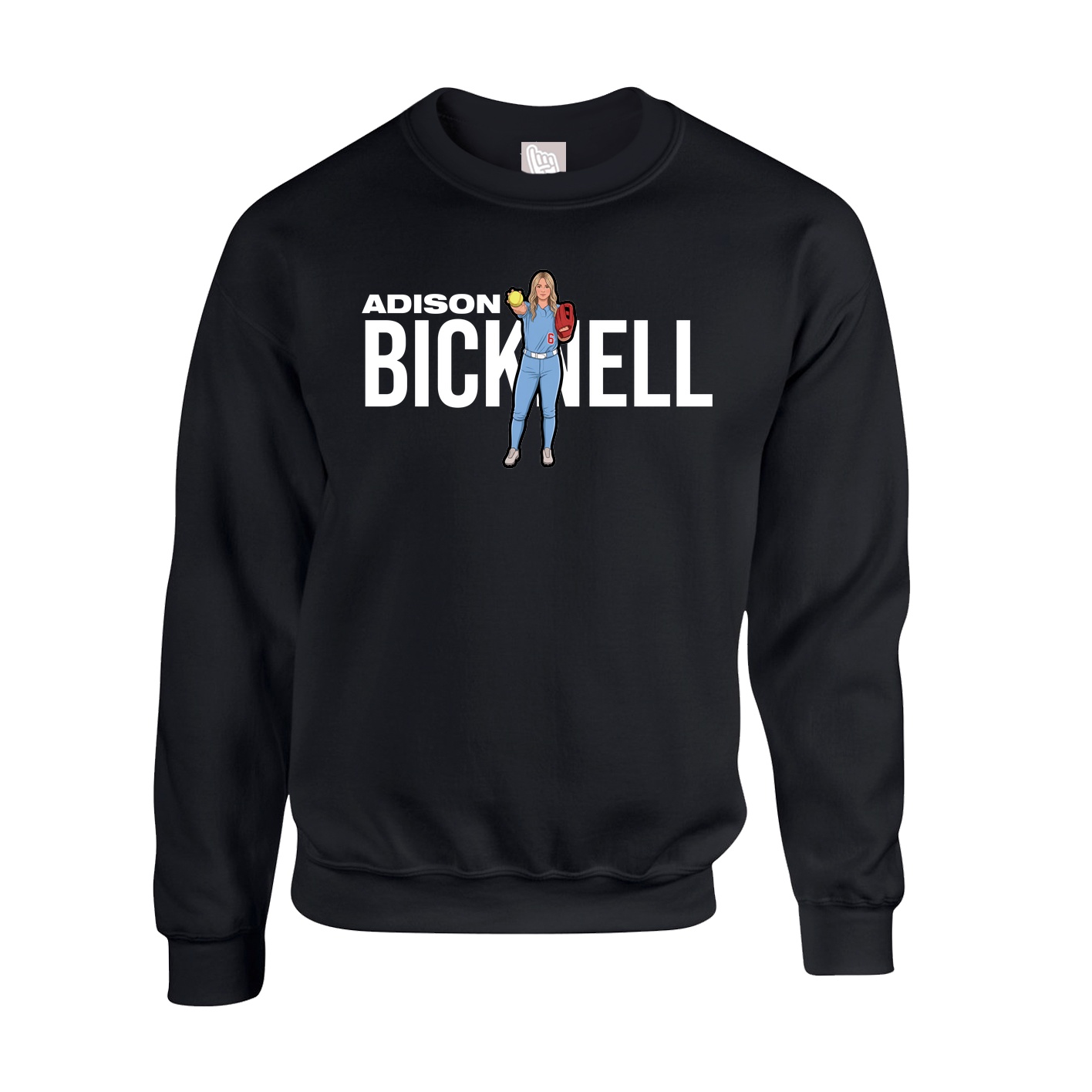 Fleece Crew — Player Name in Black