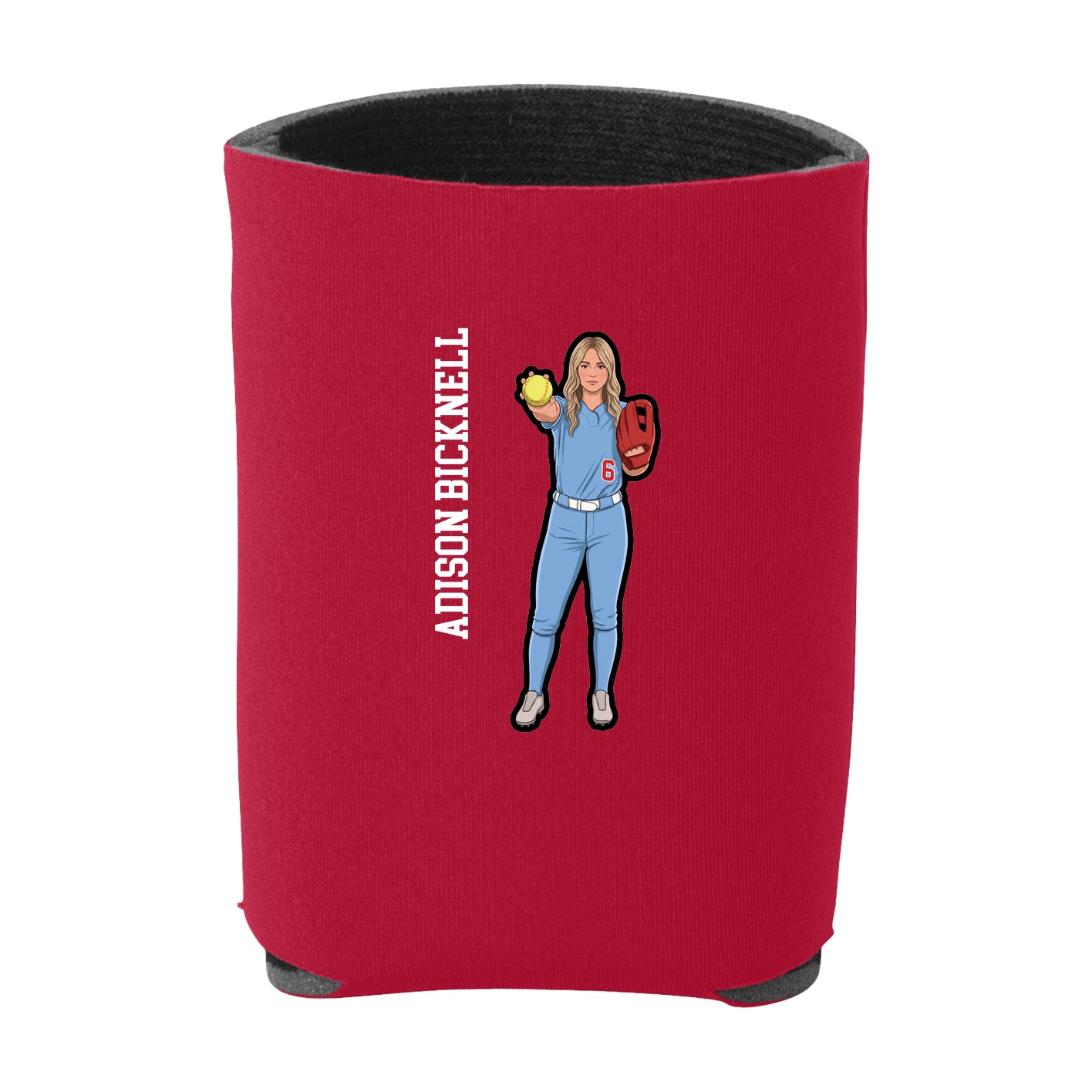 Can Holder — Name Vertical in Red