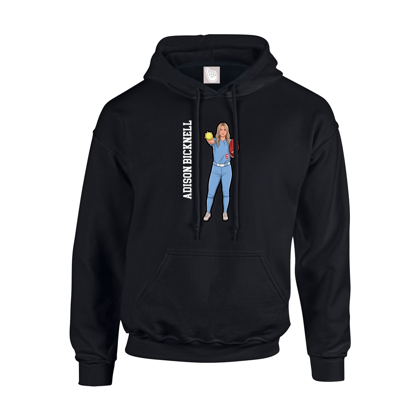 Hoodie — Name Vertical in Black