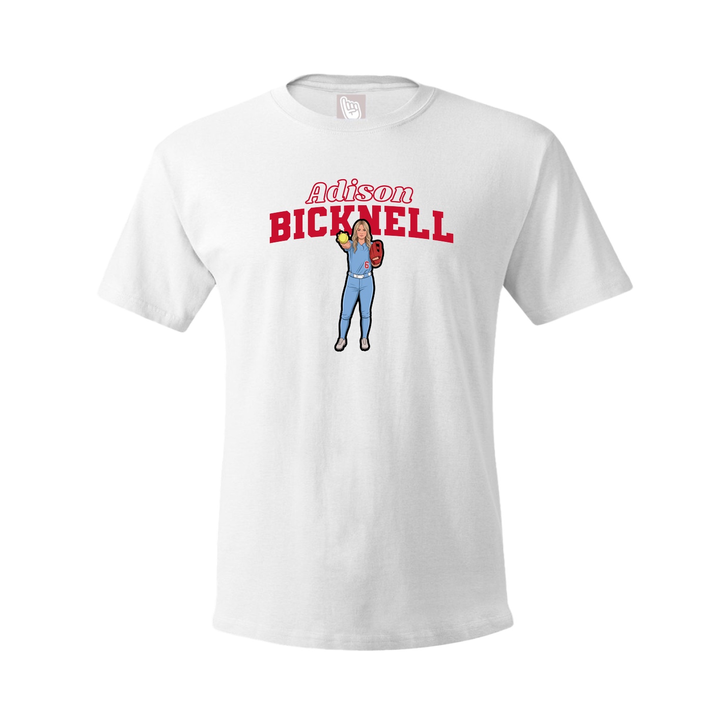 Youth Tee — Name Arch in White