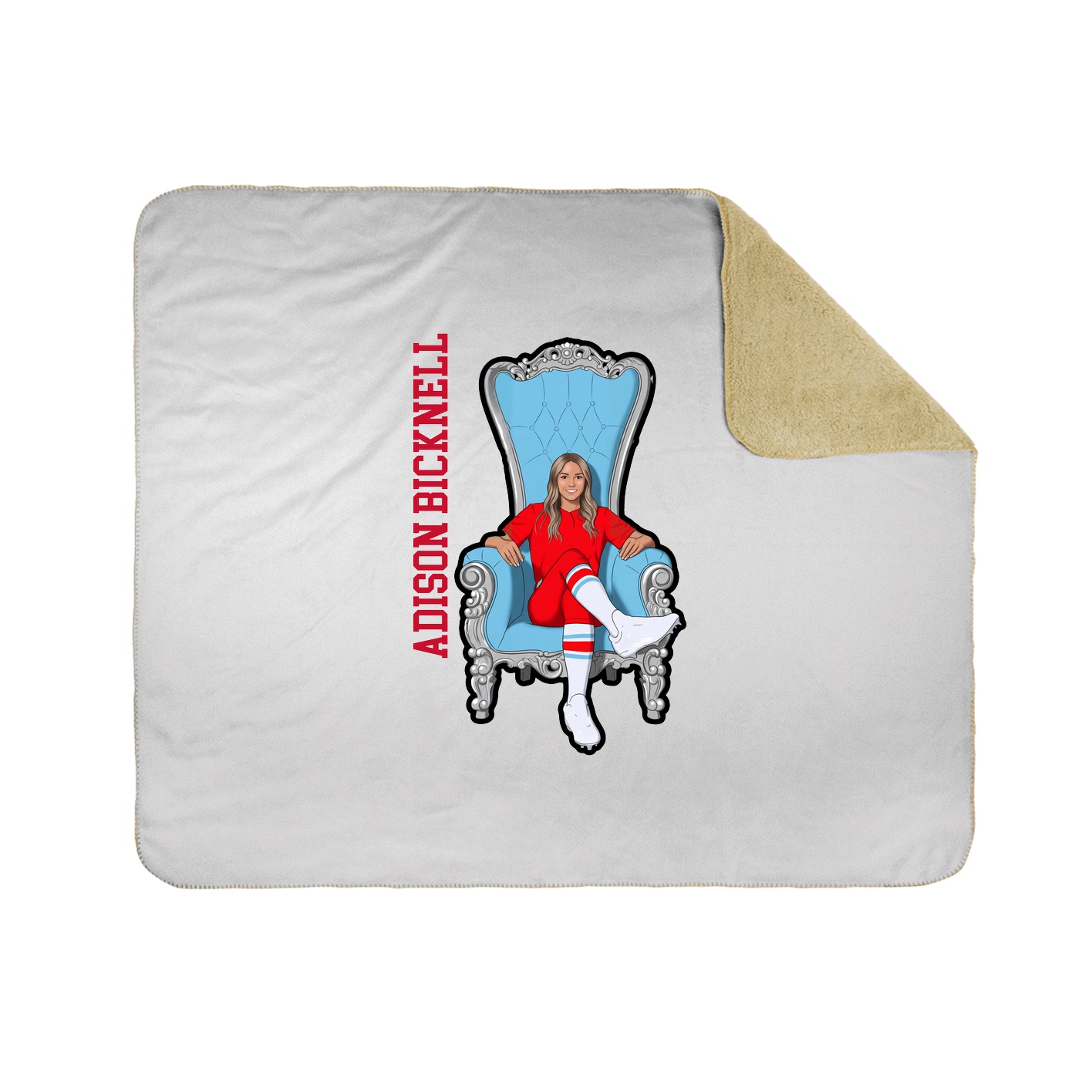 Throw Blanket — Name Vertical in White