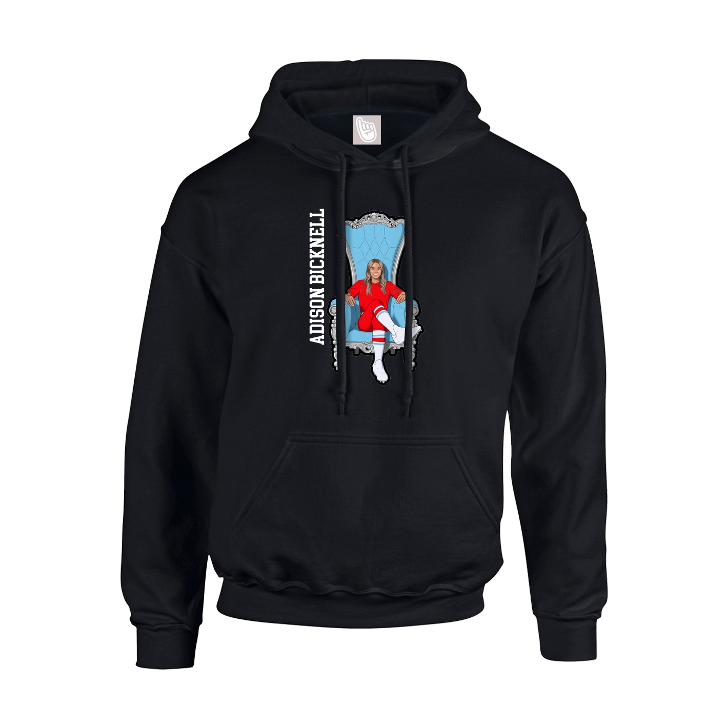 Youth Hoodie — Name Vertical in Black