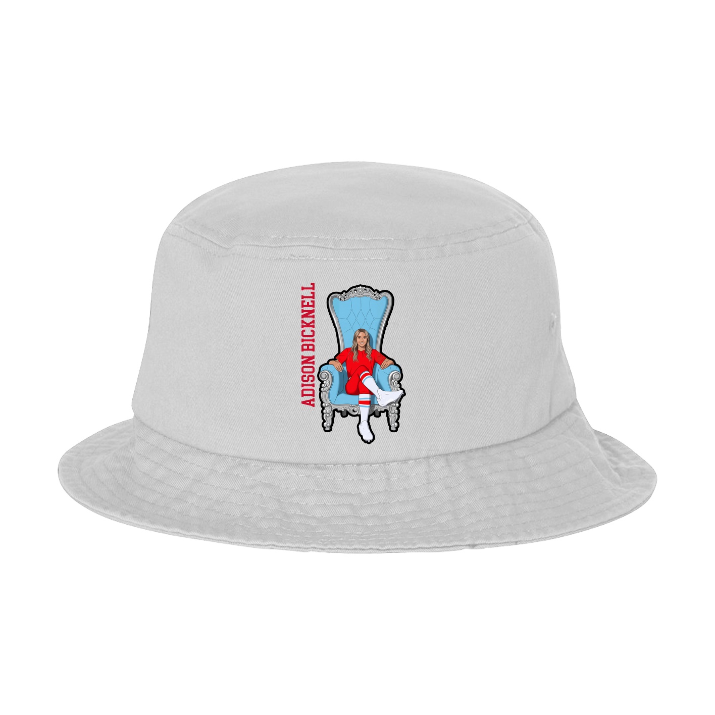 Bucket Cap — Name Vertical in White