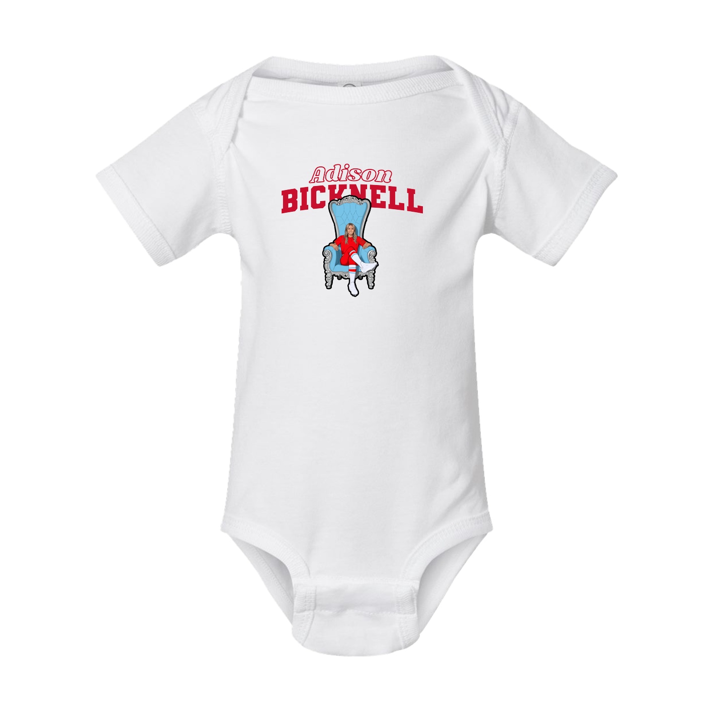 Baby Onesie — Name Arch in White