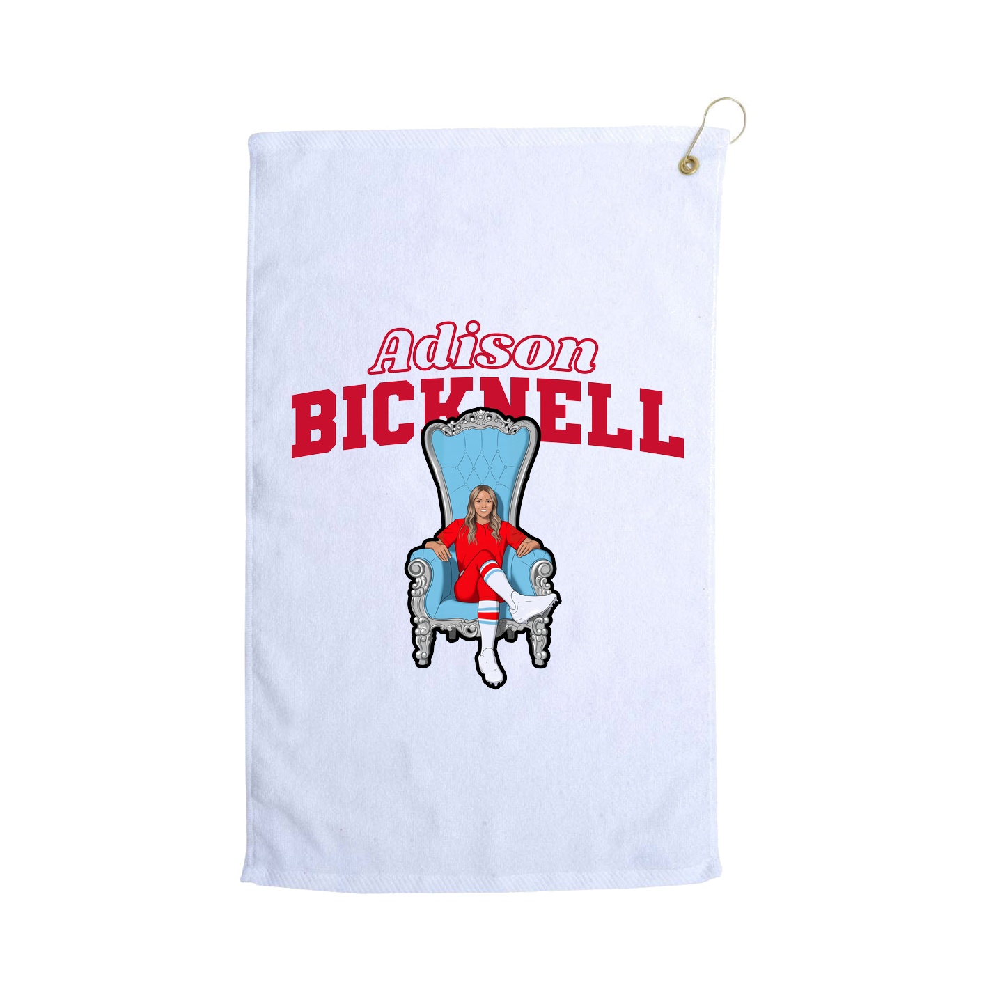 Golf Towel — Name Arch in White