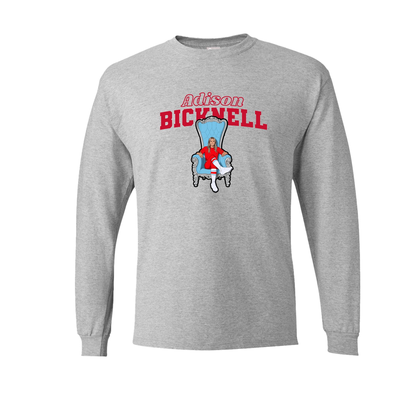 Long Sleeve Tee — Name Arch in Grey