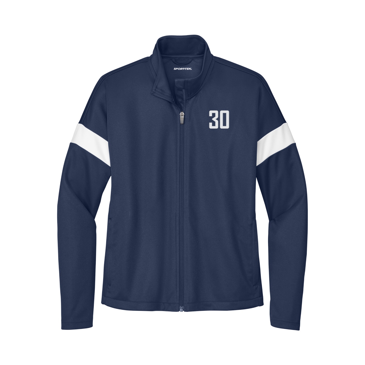 Womens Team Travel Full-Zip Jacket — Front Shirsy in Navy/White