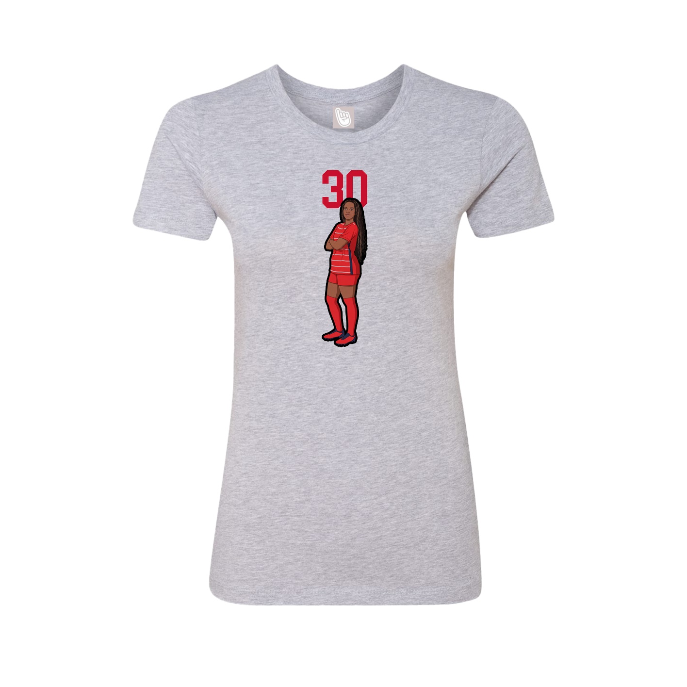Fitted Women's Tee — Number Top in Grey