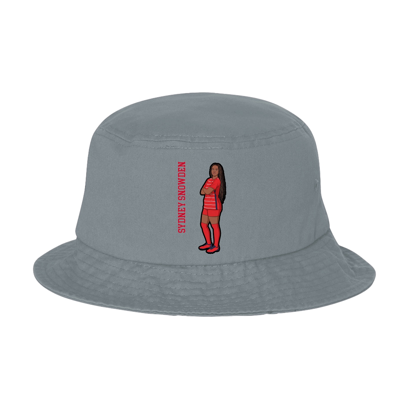 Bucket Cap — Name Vertical in Grey