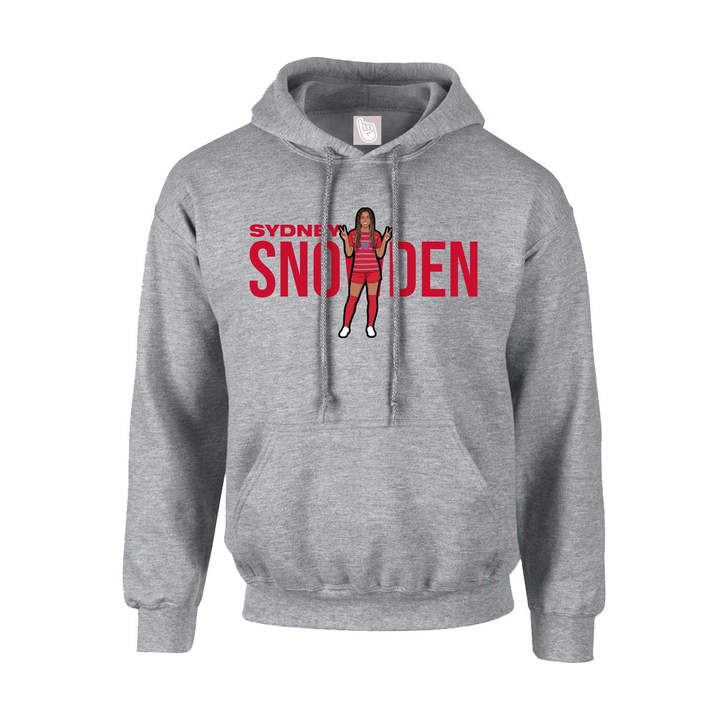 Hoodie — Player Name in Grey