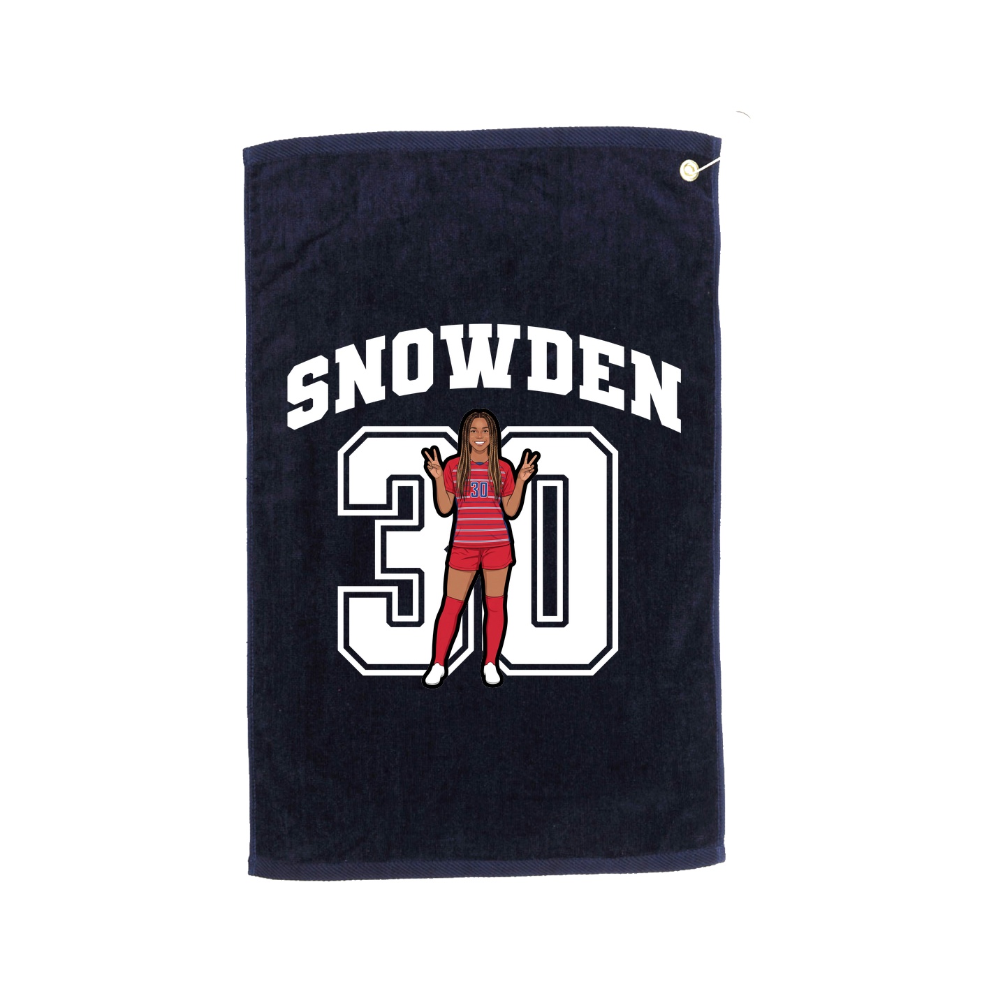 Golf Towel — Number in Navy