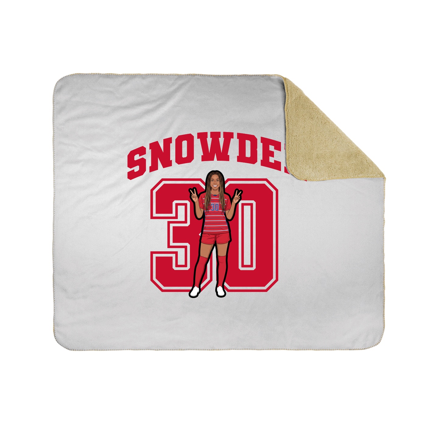 Throw Blanket — Number in White