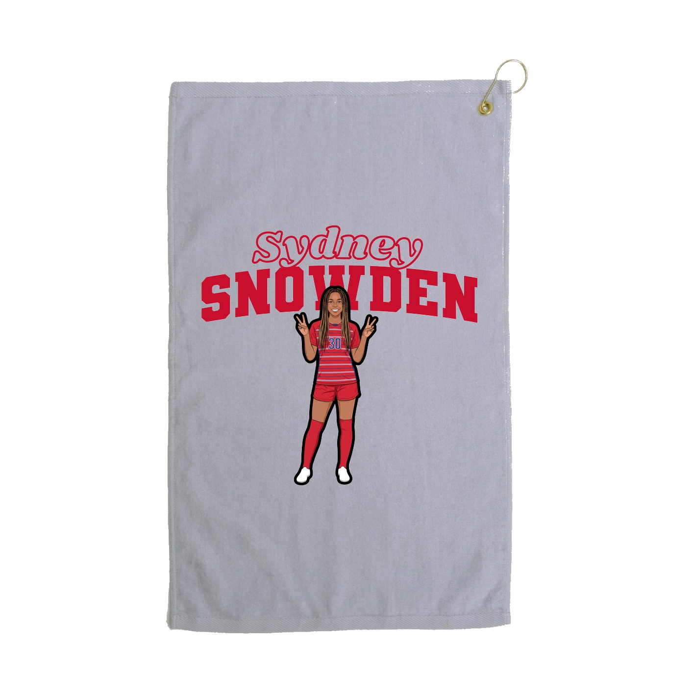 Golf Towel — Name Arch in Grey