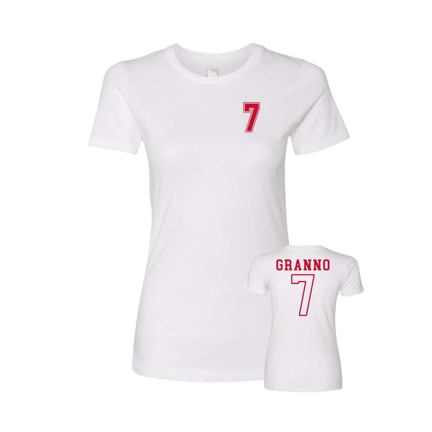 Womens Tee — Chest Back in White