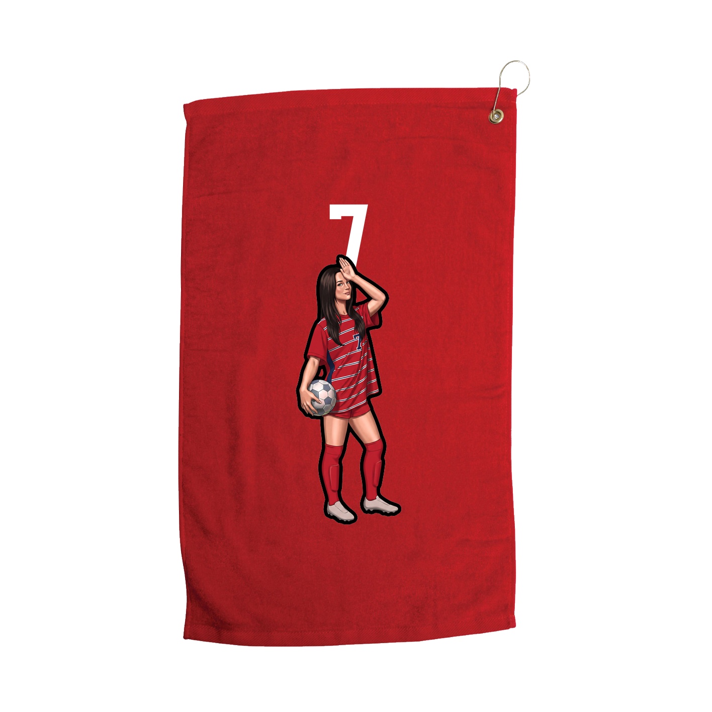 Golf Towel — Number Top in Red