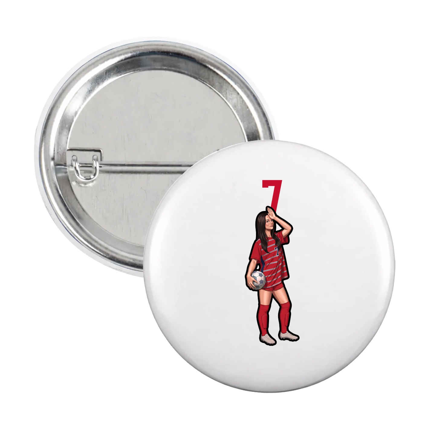 Game Day Button — Number Top in White