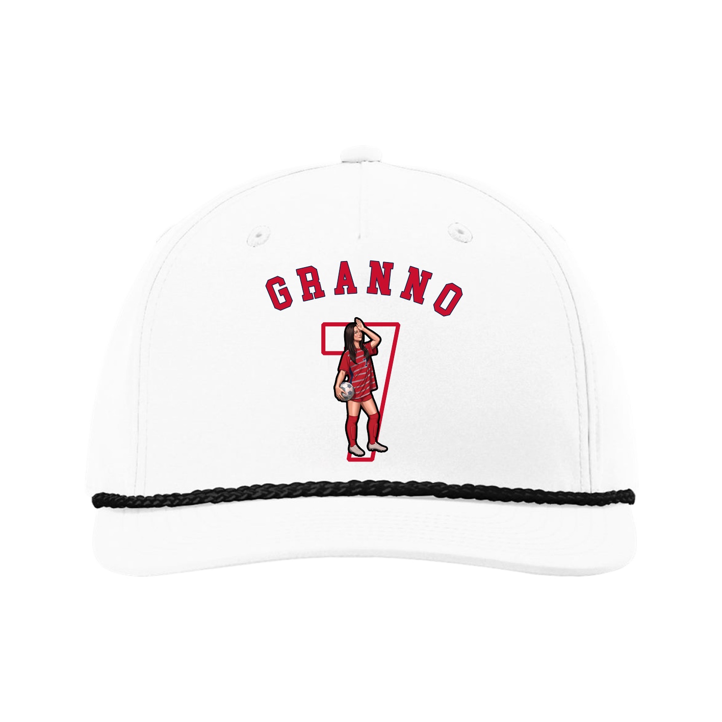Five-Panel Classic Rope Cap — Shirsey Arch in White