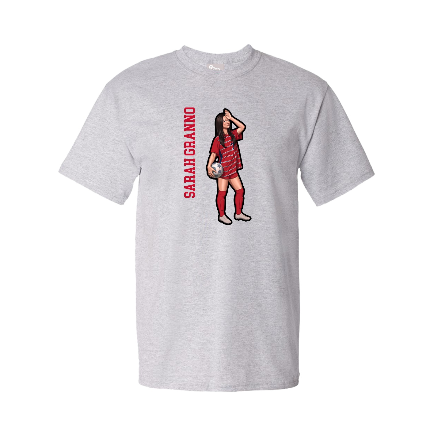 Tee — Name Vertical in Grey