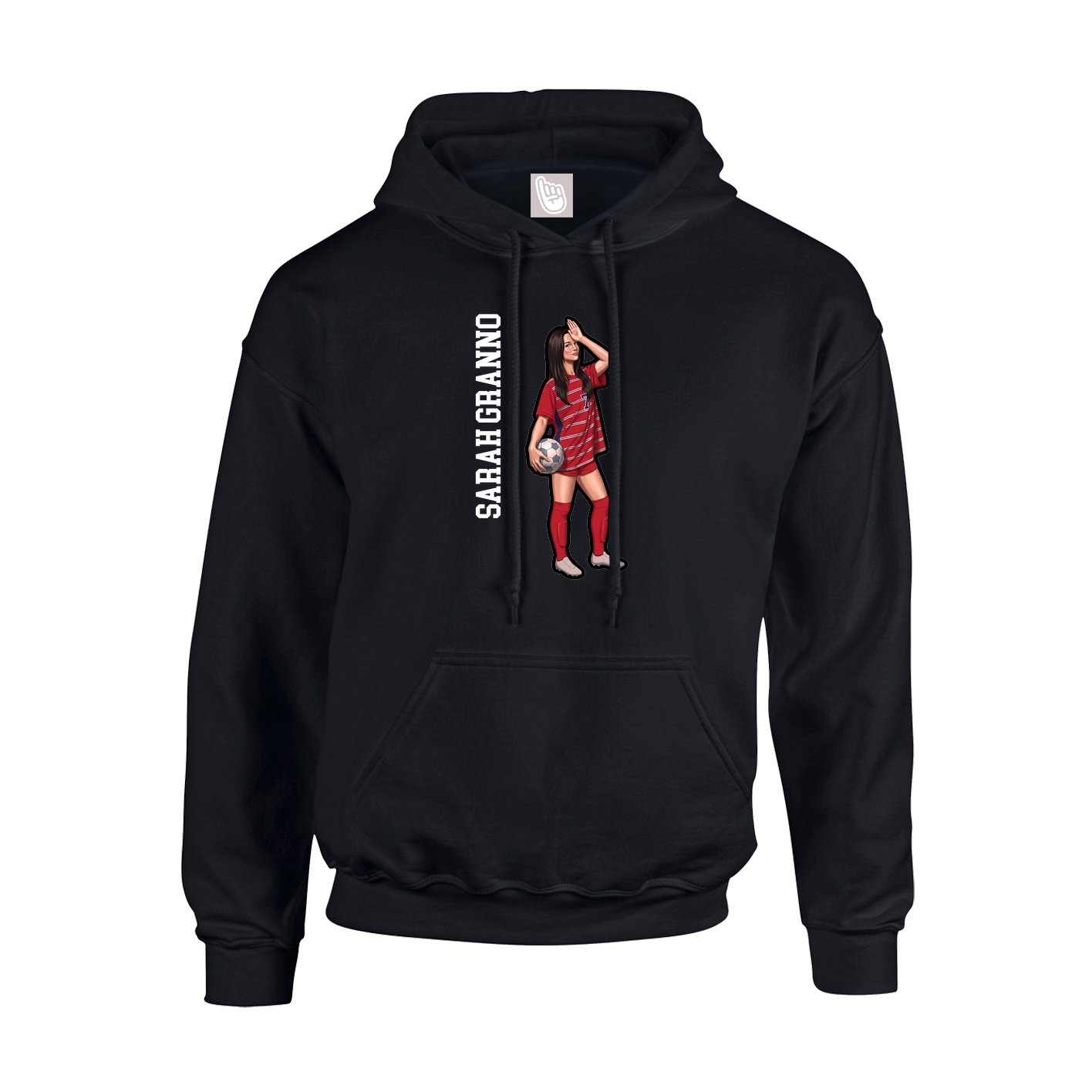 Youth Hoodie — Name Vertical in Black