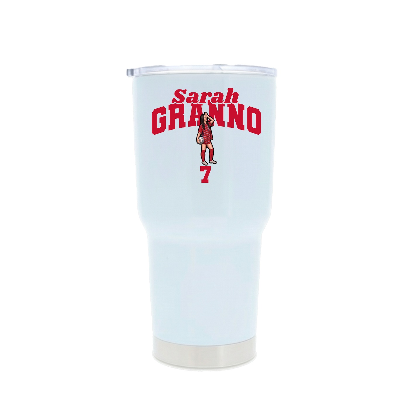 30oz Stainless Steel Tumbler — Signature Arch in White