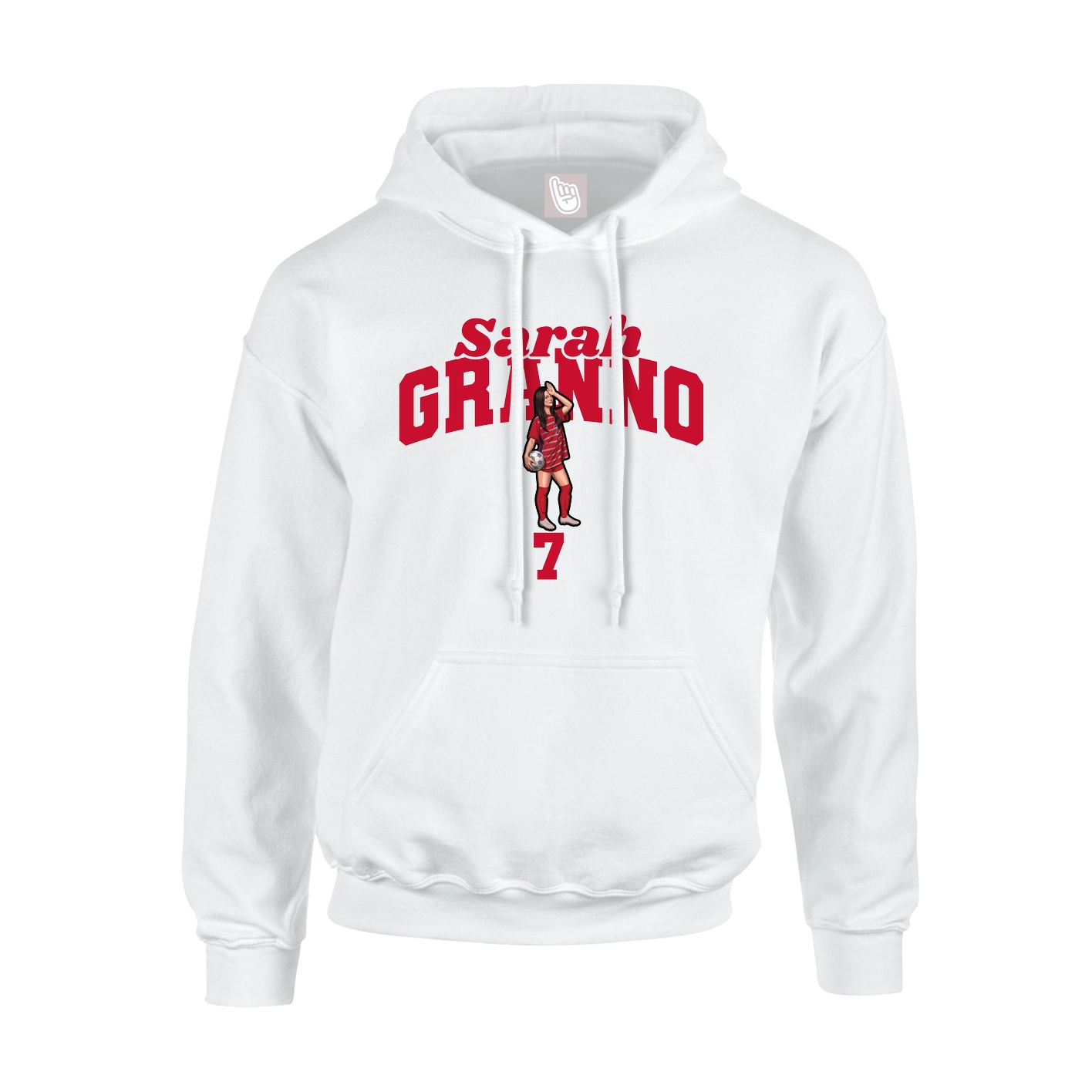 Youth Hoodie — Signature Arch in White