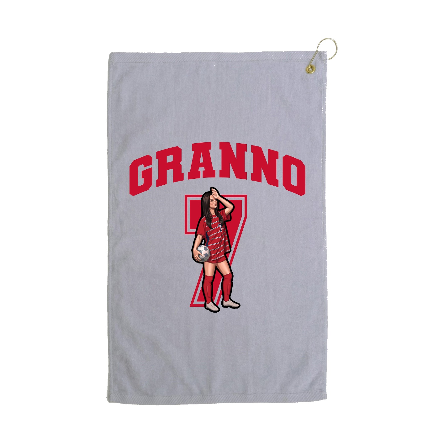 Golf Towel — Number in Grey