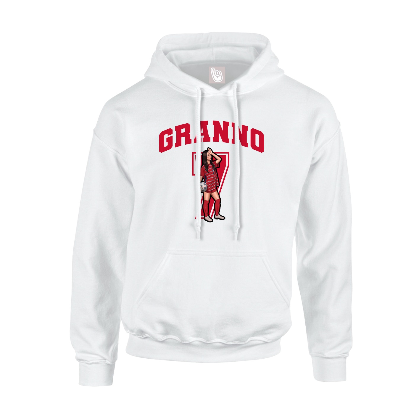 Youth Hoodie — Number in White