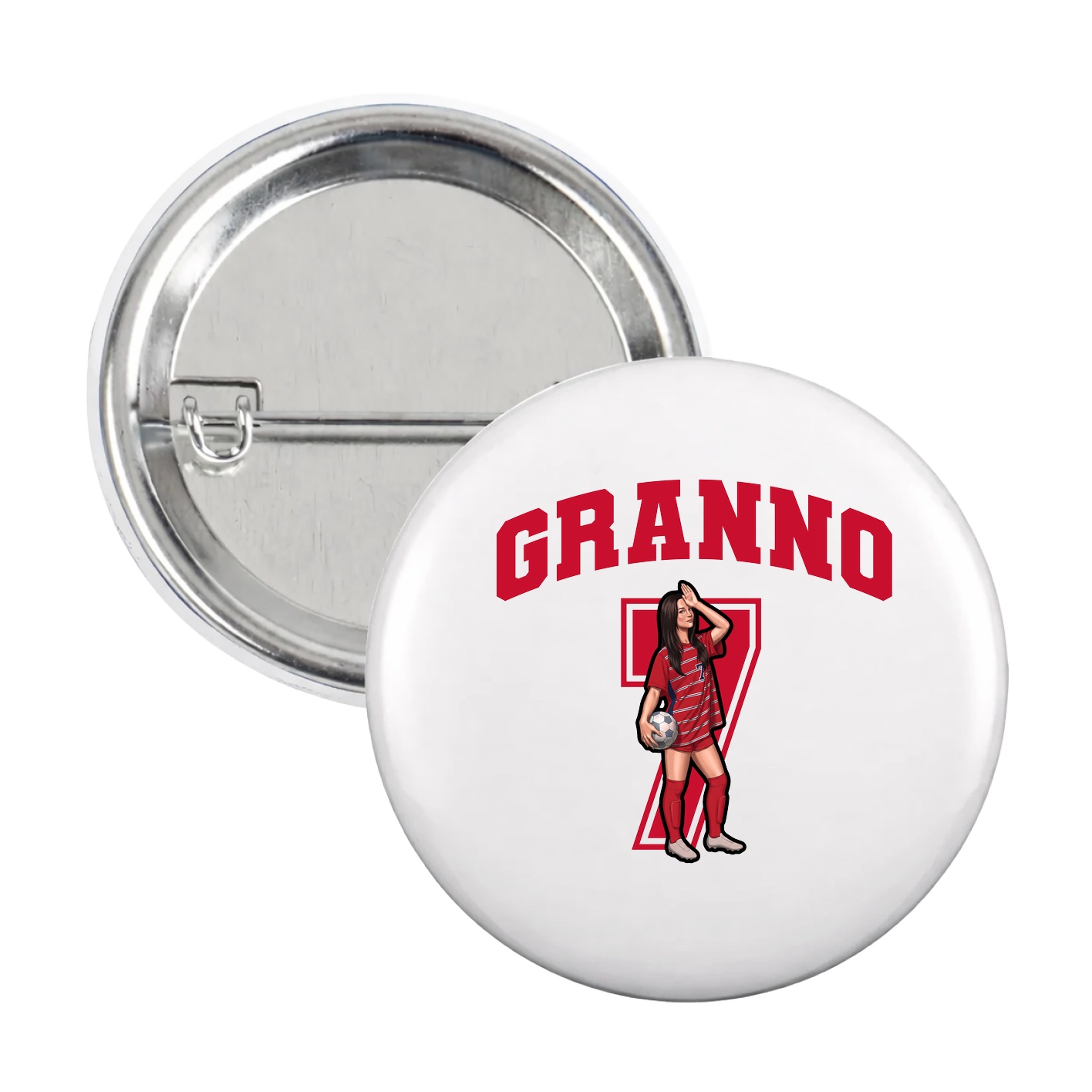 Game Day Button — Number in White