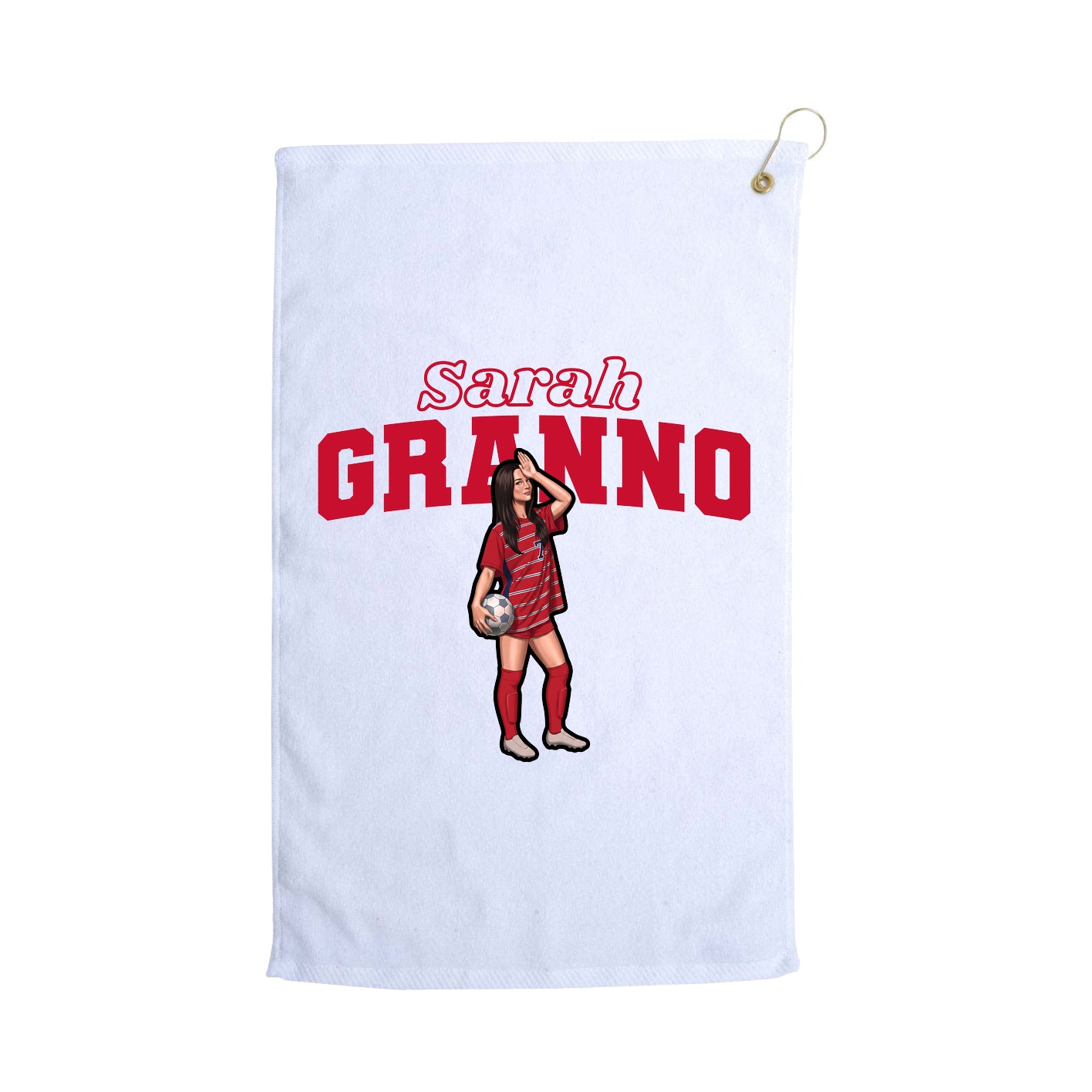 Golf Towel — Name Arch in White