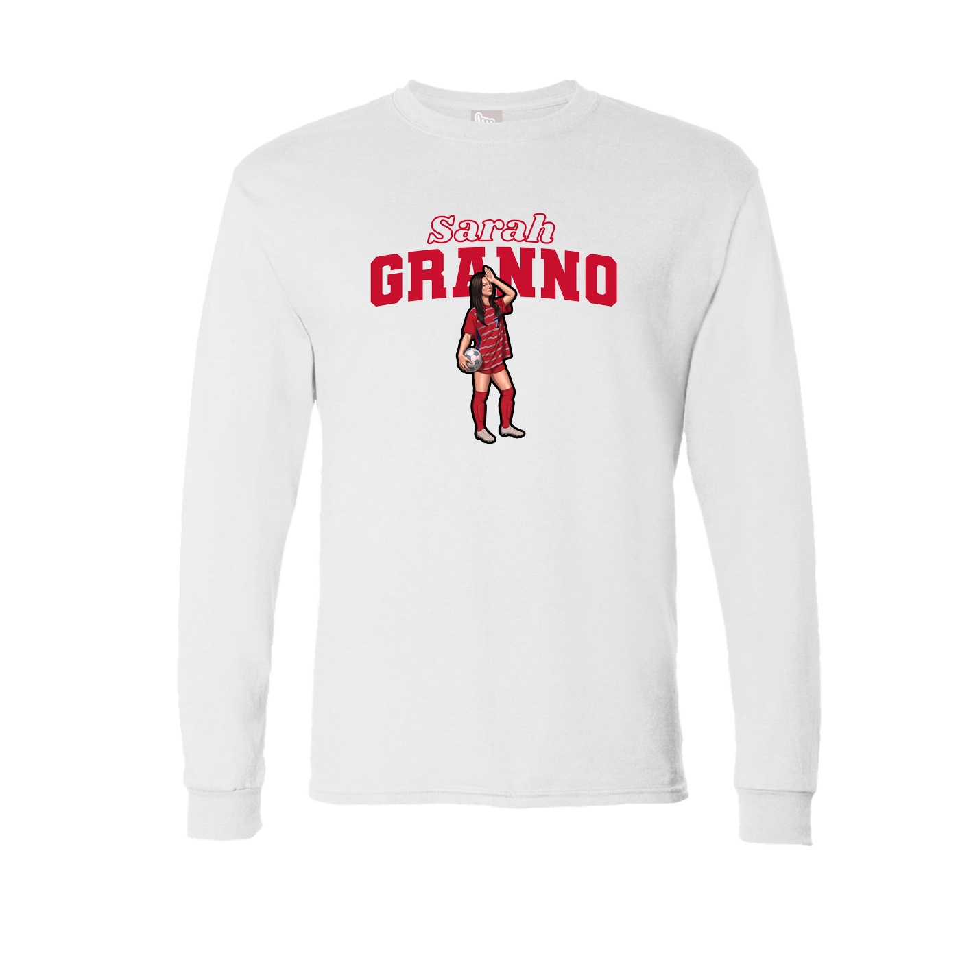 Long Sleeve Tee — Name Arch in White