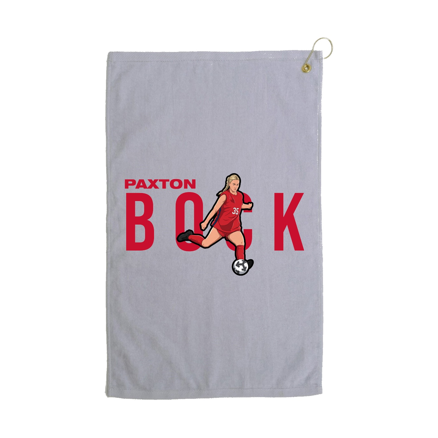 Golf Towel — Player Name in Grey