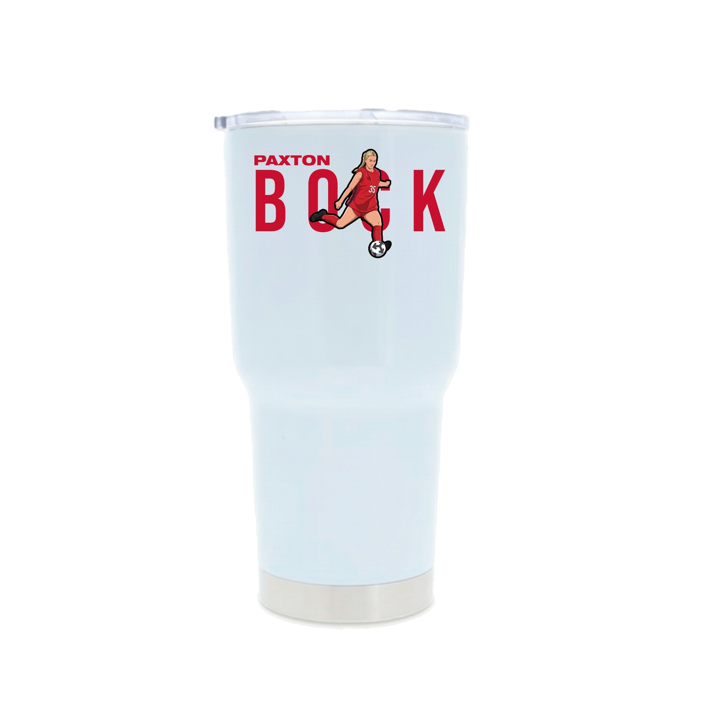 30oz Stainless Steel Tumbler — Player Name in White