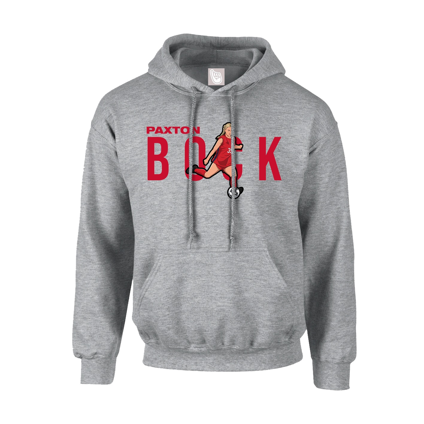 Hoodie — Player Name in Grey