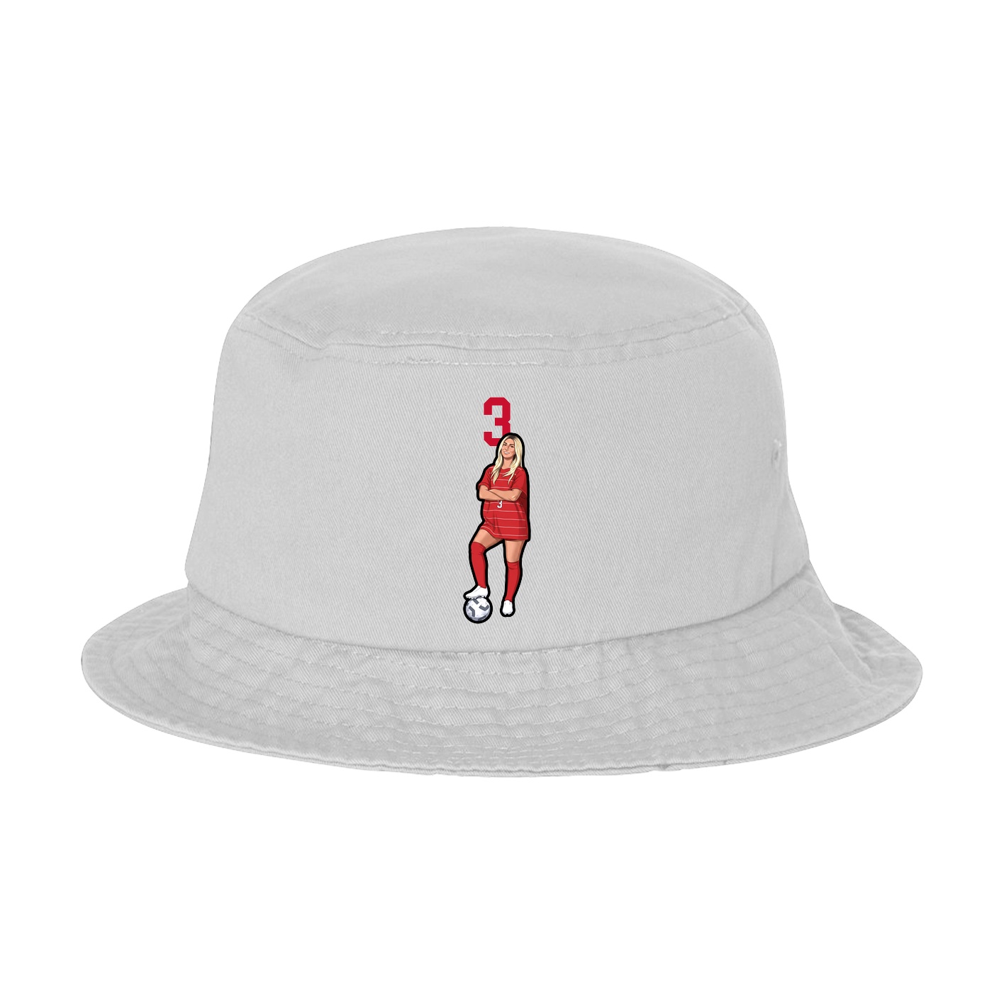 Bucket Cap — Number Top in White