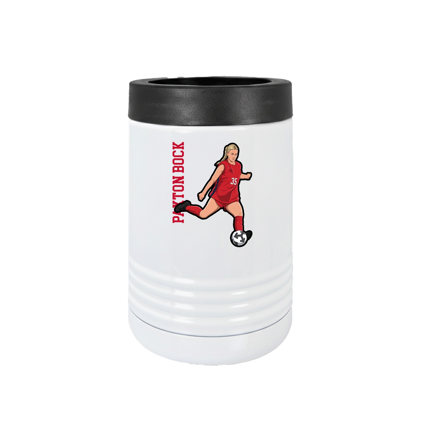 Beverage Holder — Name Vertical in White
