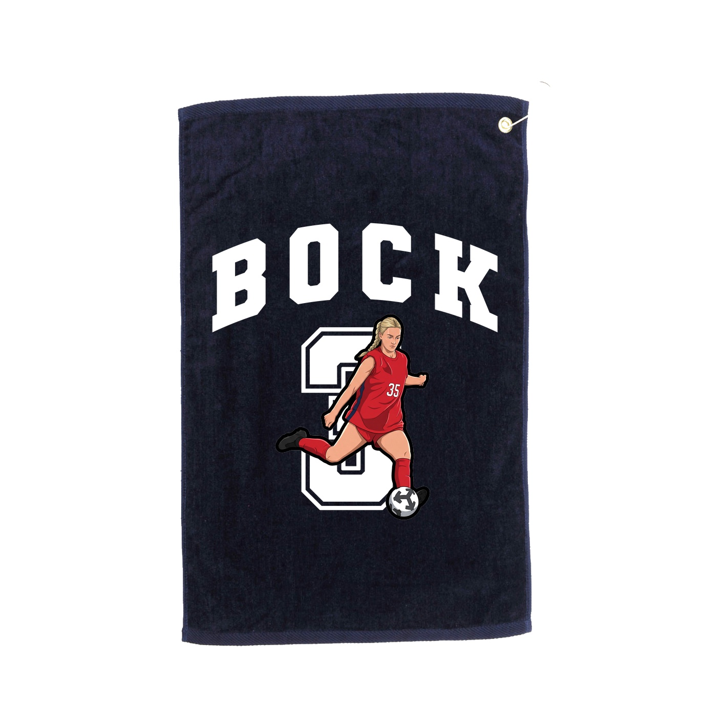 Golf Towel — Number in Navy