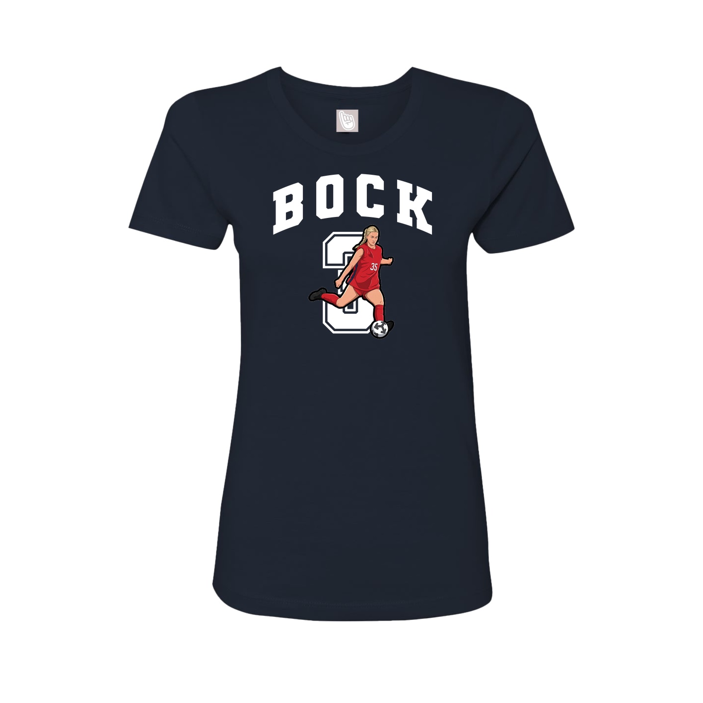 Fitted Women's Tee — Number in Navy