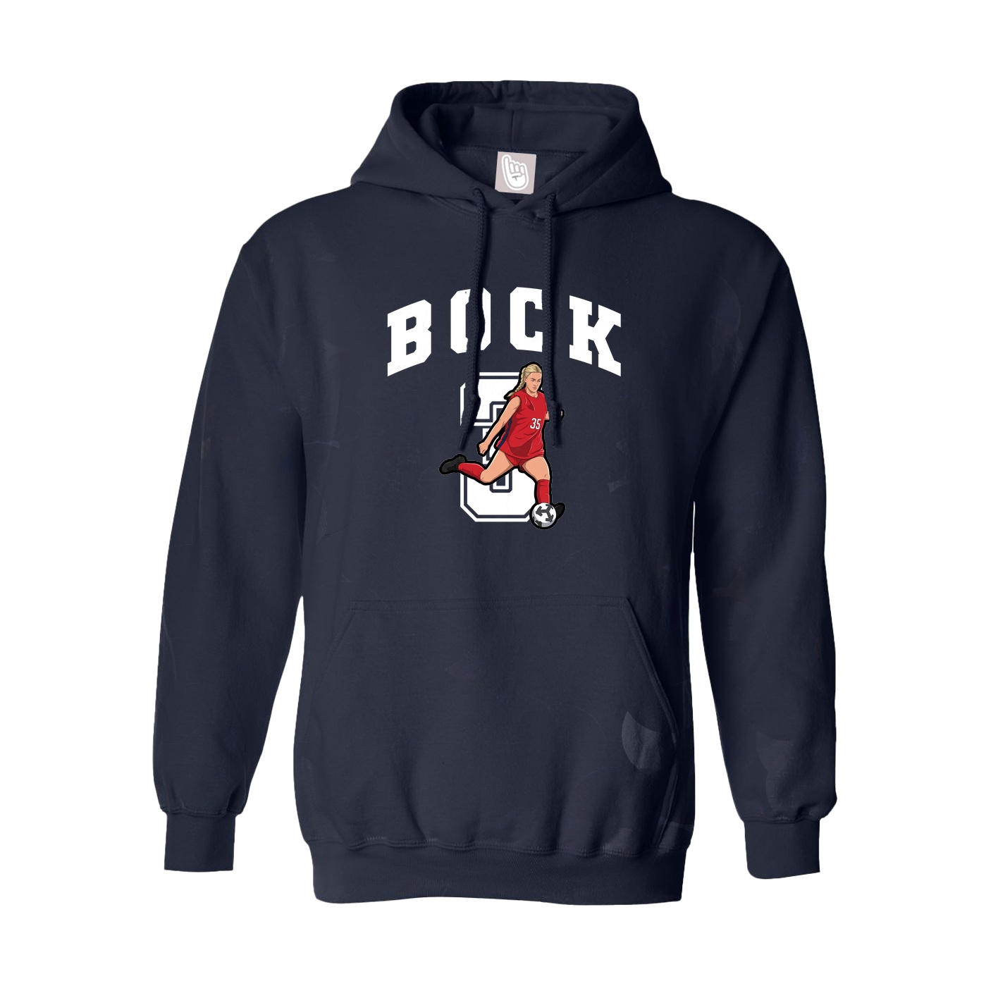 Youth Hoodie — Number in Navy