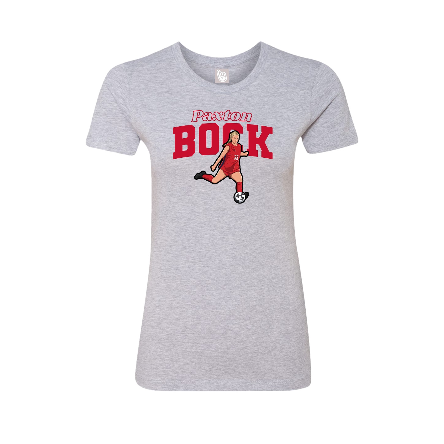 Fitted Women's Tee — Name Arch in Grey