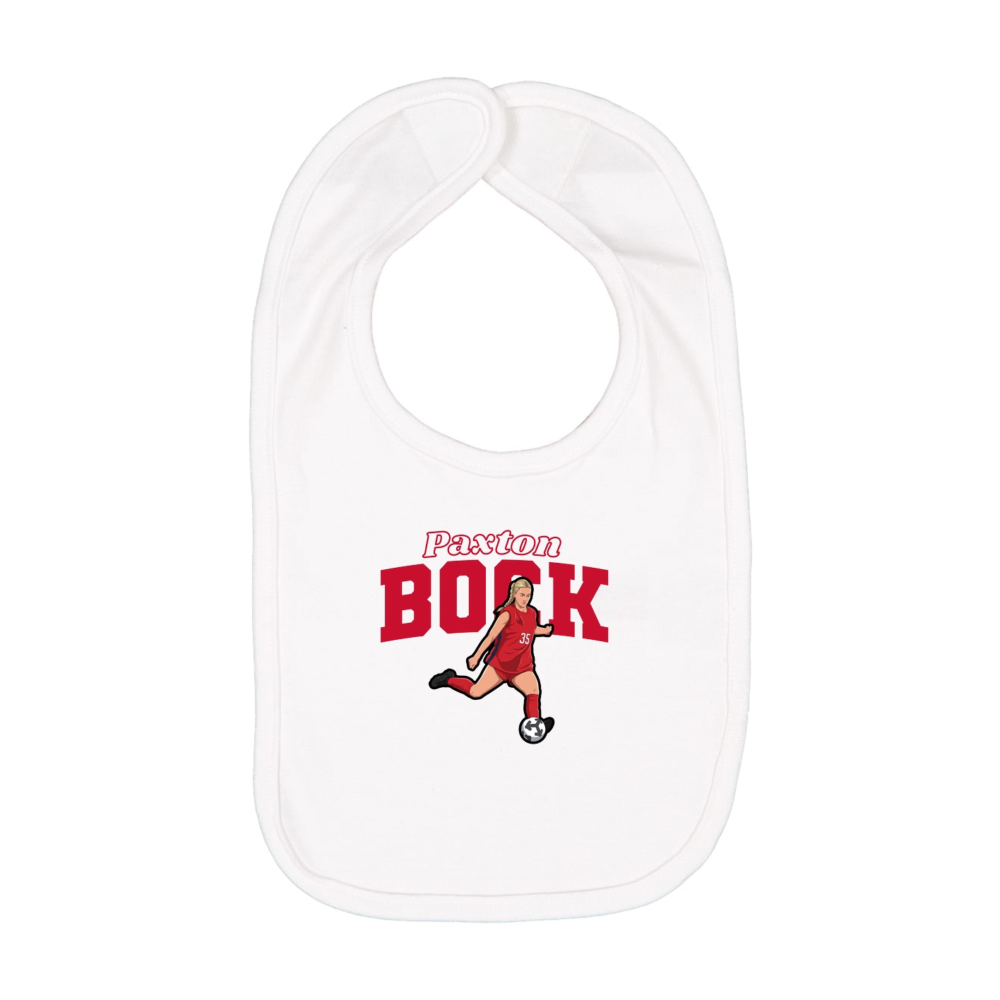 Infant Bib — Name Arch in White